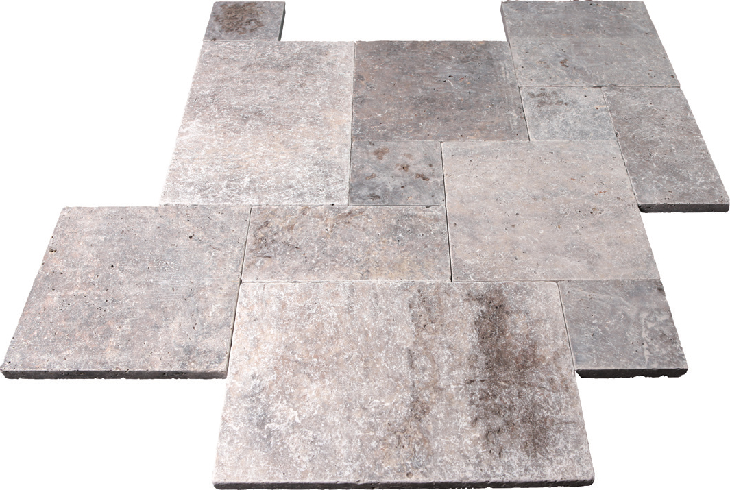 Silver Travertine Cross Cut