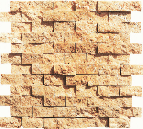 Gold Travertine Split Face Mosaics