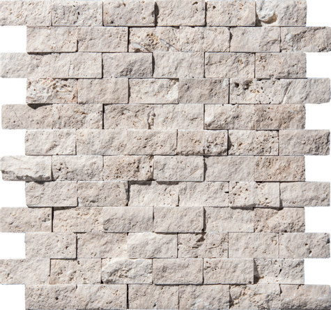 Light Travertine Split Face Mosaics