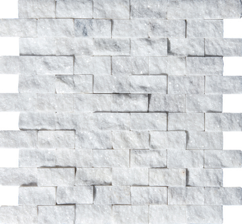 Mugla White Marble Split Face Mosaics