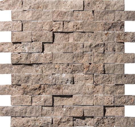 Noce Travertine Split Face Mosaics