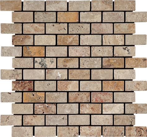 Mix Travertine Tumbled Mosaics