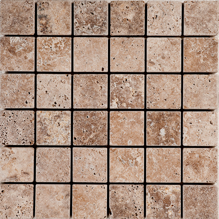 Noce Travertine Tumbled Mosaics
